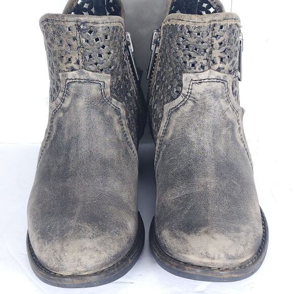 Corral CircleG Women’s US6,5 Leather Distressed Gray Cutout Ankle Western Boots - Picture 5 of 16